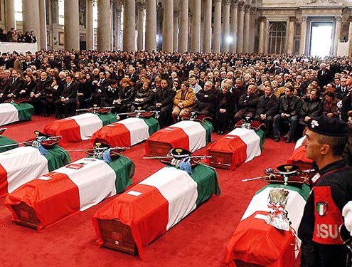 funerali di massa in italia