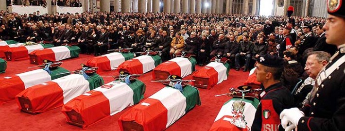 funerali di massa in italia